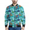 Xmas Dinosaur Pattern Print Bomber Jacket