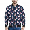Xmas Snowman Pattern Print Bomber Jacket