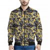 Yellow Black And Grey Digital Camo Print Bomber Jacket