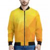 Yellow Polygonal Geometric Print Bomber Jacket