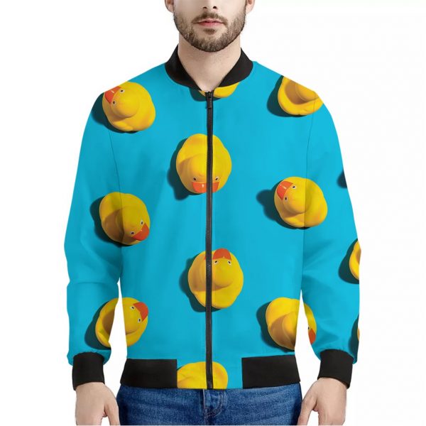 Yellow Rubber Ducks Print Bomber Jacket