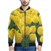 Yellow Tulip Print Bomber Jacket