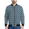 Zigzag Knitted Pattern Print Bomber Jacket