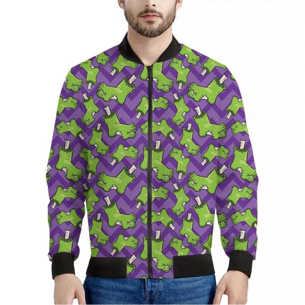 Zombie Foot Pattern Print Bomber Jacket