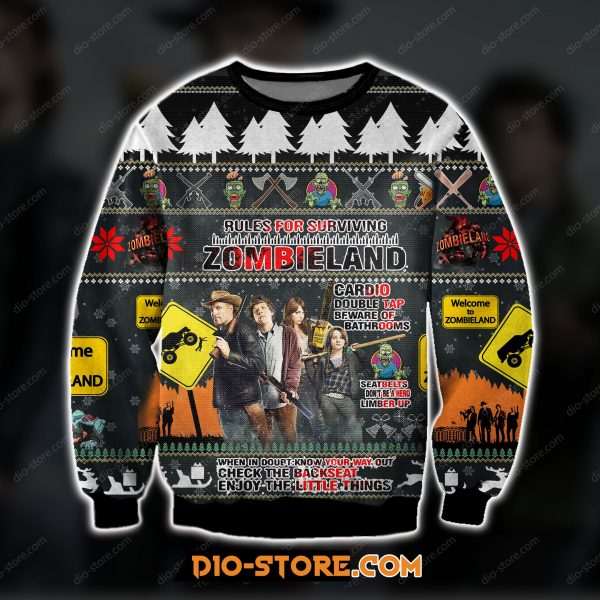 Zombieland 3D All Over Printed Ugly Christmas Sweatshirt