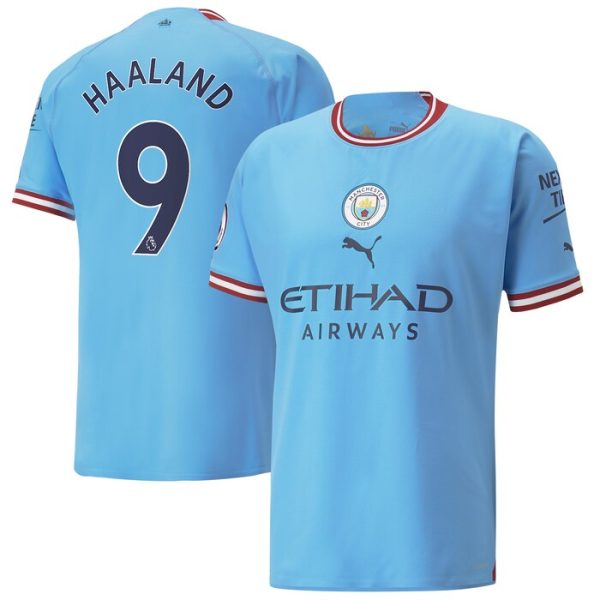 Erling Haaland Manchester City Puma 2022/23 Home Player Jersey - Light Blue