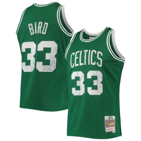 Larry Bird Boston Celtics M&N 1996-97 Hardwood Classics NBA 75th Anniversary Diamond Swingman Jersey - Kelly Green