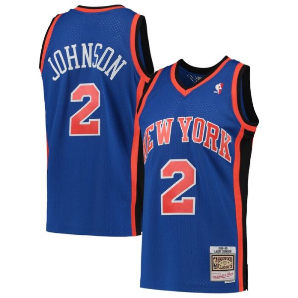 Larry Johnson New York Knicks M&N Hardwood Classics 1998-99 Swingman Jersey - Blue