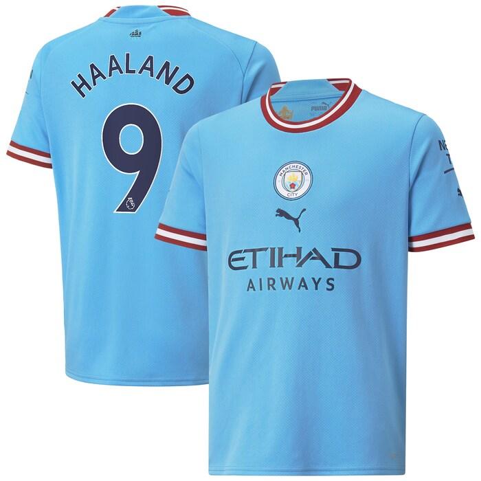 Erling Haaland Manchester City Youth 2022-23 Home Replica Player Jersey ...