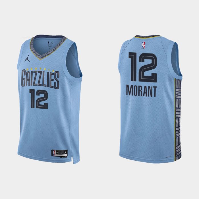 Memphis Grizzlies #12 Ja Morant Statement Edition Light Blue Jersey ...