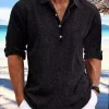 Men's Full Size Casual Half Button Shirt Plus Size