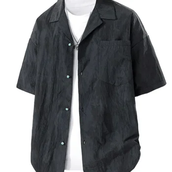 Men's Plus Size Button Up Short Sleeve Shirt
