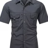 Men's Plus Size Lightweight Button Up Short Sleeve Shirt