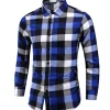 Men's Plus Size Plaid Long Sleeve Shirt