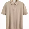 Men's Plus Size Quarter Zip Short Sleeve Polo