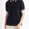Men's Plus Size Striped Short Sleeve Polo