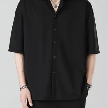 Men's Full Size Button Up Short Sleeve Shirt Plus Size