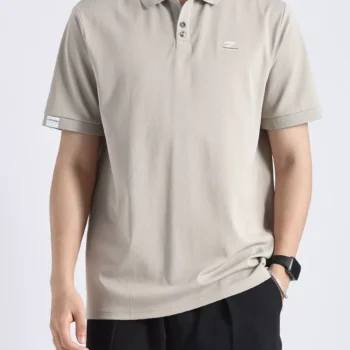 Men's Plus Size Button Detail Casual Textured Polo