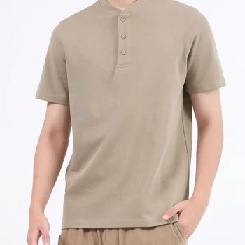 Men's Plus Size Casual Button Detail Short Sleeve T-Shirt