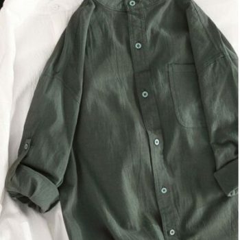 Men's Plus Size Casual Loose Fit Button Up Shirt