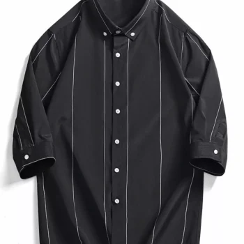 Men's Plus Size Striped Button-Down Shirt